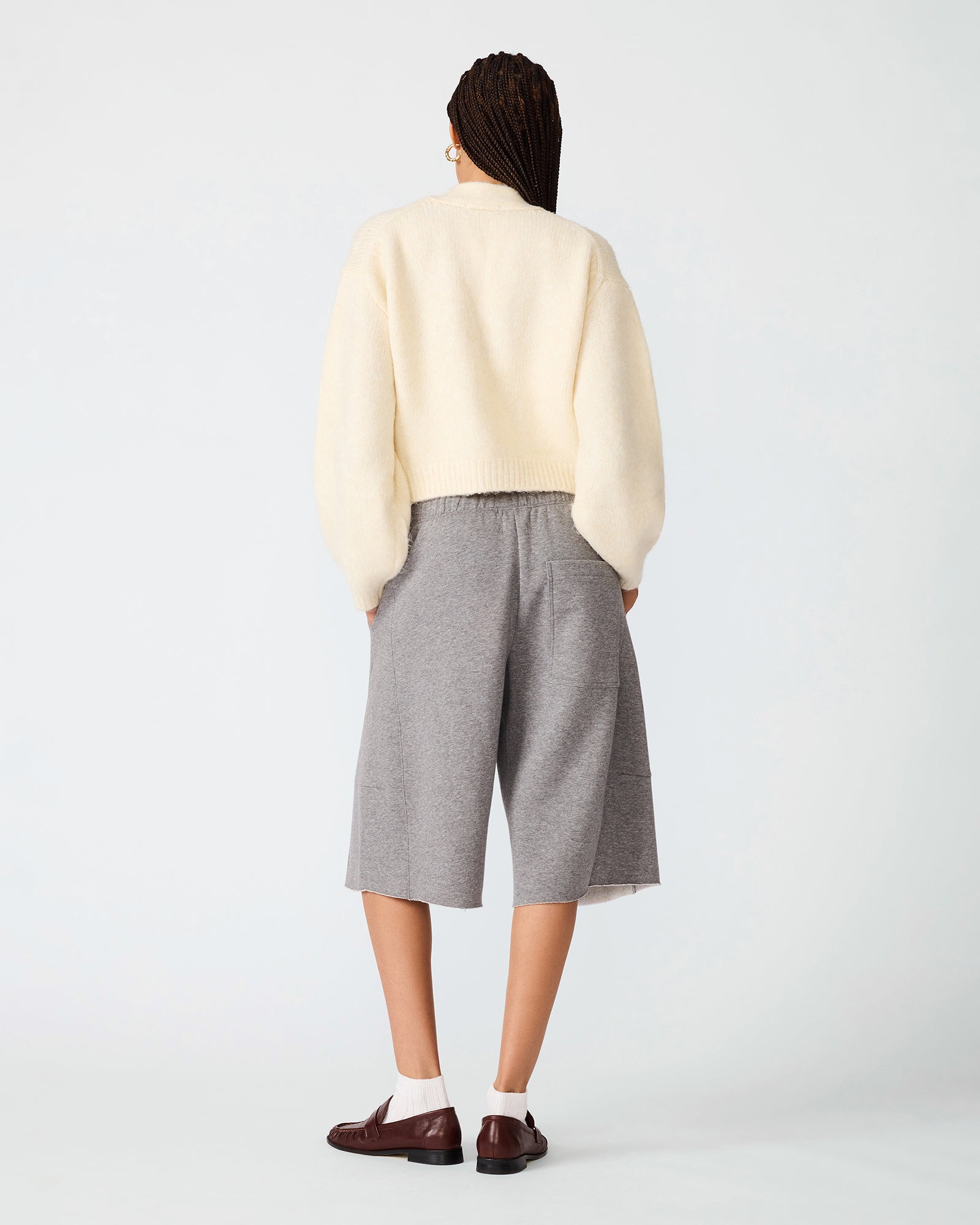 FLEECE SWEAT SHORT LIGHT HEATHER GREY